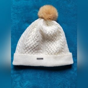 CHAOS White Winter Fleece Pom Beanie O/S
